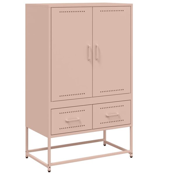 vidaXL Hoge kast 68x39x111,5 cm staal roze
