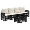 vidaXL Tuinbankenset 5 st Zwart en Cream Wit poly rattan