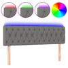 vidaXL Hoofdbord LED 160x7x78/88 cm stof donkergrijs