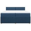 vidaXL Boxspring met matras stof blauw 200x200 cm