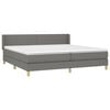 vidaXL Boxspring met matras stof donkergrijs 200x200 cm