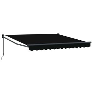 vidaXL Uitschuifbare luifel Zwart 350 x 250 cm