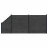 vidaXL Hek set 3 st 446 x 186 cm WPC en Aluminium Zwart