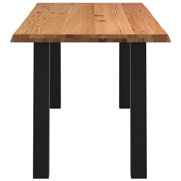 vidaXL Eettafel met natuurlijke rand massief eikenhout rechthoekig