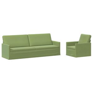 vidaXL Bankstel 2 pcs Lichtgroen fluweel