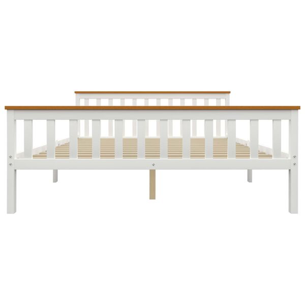 vidaXL Bedframe met 4 lades massief grenenhout wit 160x200 cm