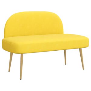 vidaXL Beklede bank met rugleuning Lichtgeel 110 x 60 x 76 cm