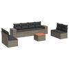 vidaXL 9-delige Loungeset met kussens poly rattan grijs