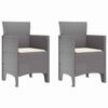 vidaXL Tuinstoel 2 st Lichtgrijs Polypropyleen