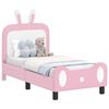 vidaXL Peuterbedframe met hoofdbord Roze 70 x 140 cm PU
