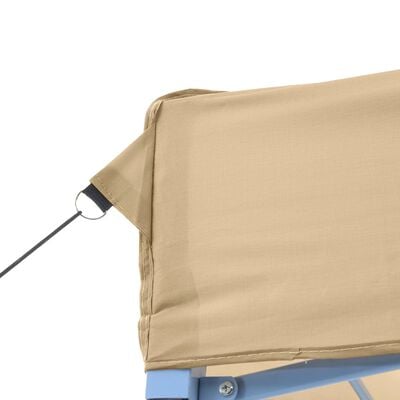 vidaXL Partytent inklapbaar pop-up met 3 zijwanden beige