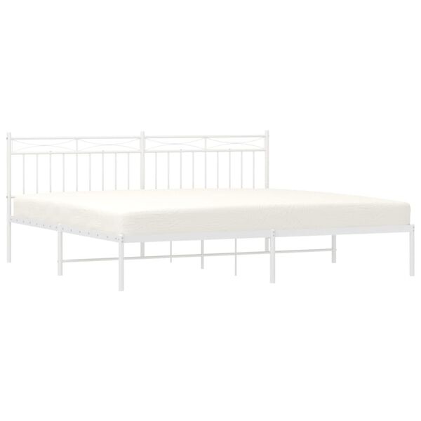 vidaXL Bedframe met hoofdbord metaal wit 200x200 cm