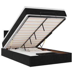 vidaXL Bed poef met matras 120x190 cm fluweel zwart