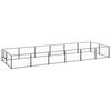 vidaXL Hondenkennel 12 m&sup2; staal zwart