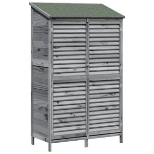 vidaXL Tuinschuur met dak Grijs 106 x 56 x 176,5 cm Massief Vurenhout