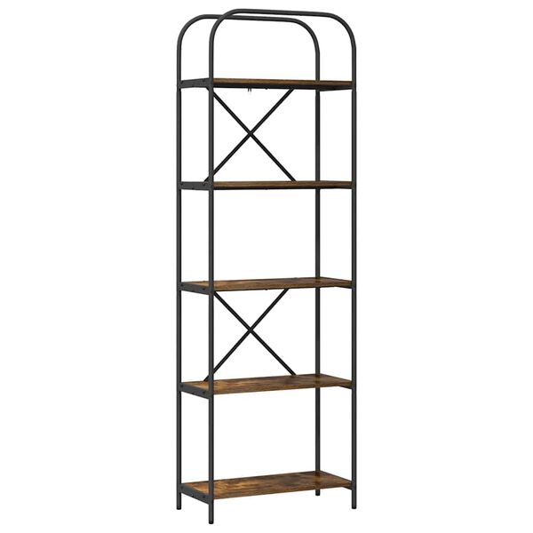 vidaXL Boekenkast Gerookt eiken 60 x 30 x 183 cm Bewerkt hout