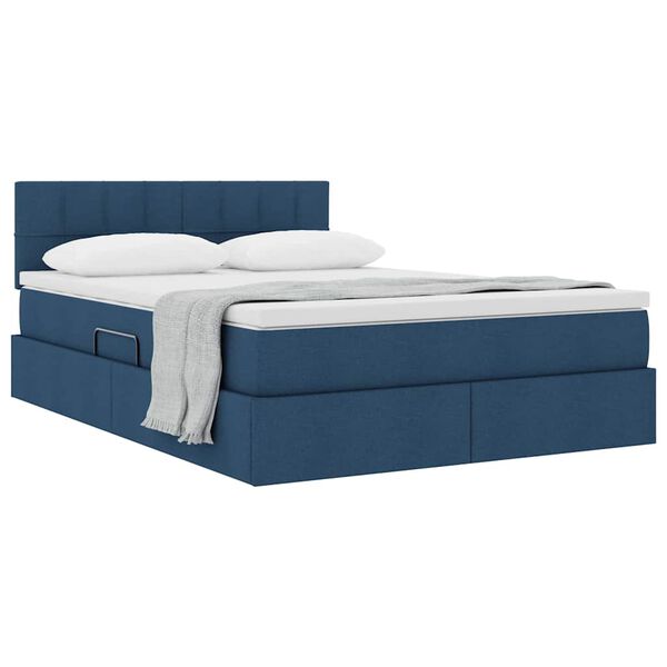 vidaXL Opbergbed met matras met matras Blauw 120 x 200 cm Bewerkt hout
