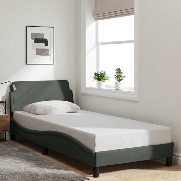 vidaXL Bedframe "Dover" 90x200 cm stof donkergrijs