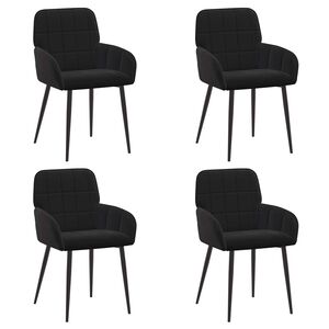 vidaXL Eettafelstoelen 4 st fluweel Zwart 56.5 x 50 x 85 cm