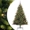 vidaXL Kunstkerstboom met scharnier 300 LEDs Groen 180 cm PVC en PE