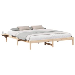 vidaXL Bedframe Naturel 200 x 200 cm Massief grenenhout