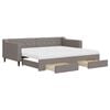 vidaXL Slaapbank met onderschuifbed en lades 90x200 cm stof taupe