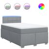 vidaXL Boxspring met matras stof lichtgrijs 120x190 cm