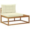 vidaXL Buiten Eindbank met kussen Naturel 115 x 83 x 73 cm