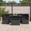 vidaXL Tuin Sofa Set met opslag 7 pcs Zwart Poly riet