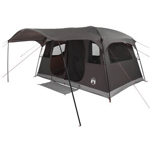 vidaXL Tunneltent 10-persoons Bruin Grijs Polyester en staal