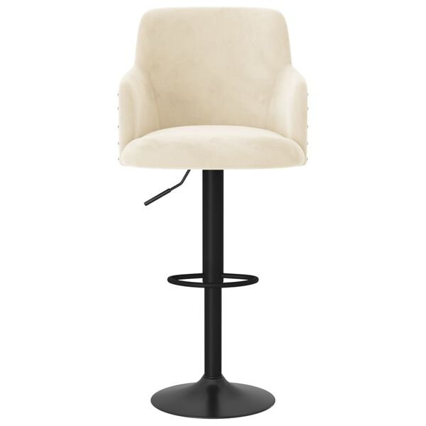 vidaXL Barkrukken 2 st fluweel cr&egrave;mekleurig