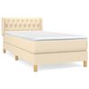 vidaXL Boxspring met matras stof cr&egrave;mekleurig 90x190 cm