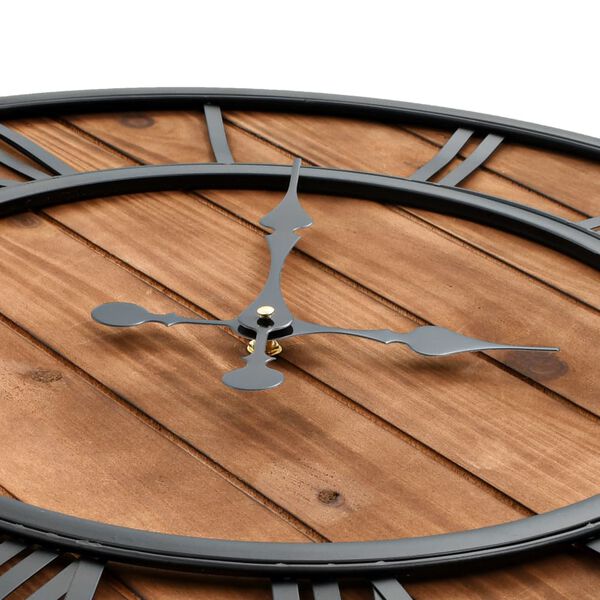 vidaXL Wandklok vintage-stijl quartz-mechanisme XXL 60 cm hout metaal