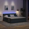 vidaXL Bed met LED-striplichten Donkergrijs 200 x 200 cm Fluweel