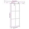 vidaXL Schuifdeur met beslagset 90x205 cm ESG glas zwart
