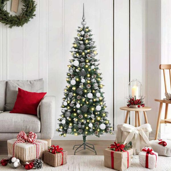 vidaXL Kunstkerstboom met 150 LED Groen 150 cm PVC en Plastic en Staal