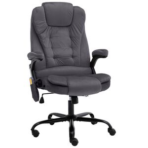 vidaXL Massagekantoorstoel fluweel donkergrijs