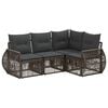vidaXL Tuinbankenset 4 st Grijs en Donkergrijs poly rattan