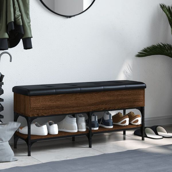 vidaXL Schoenenbank 102x32x45 cm bewerkt hout bruin eikenkleur