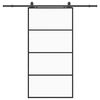 vidaXL Schuifdeur met beslagset 102,5x205 cm ESG glas zwart