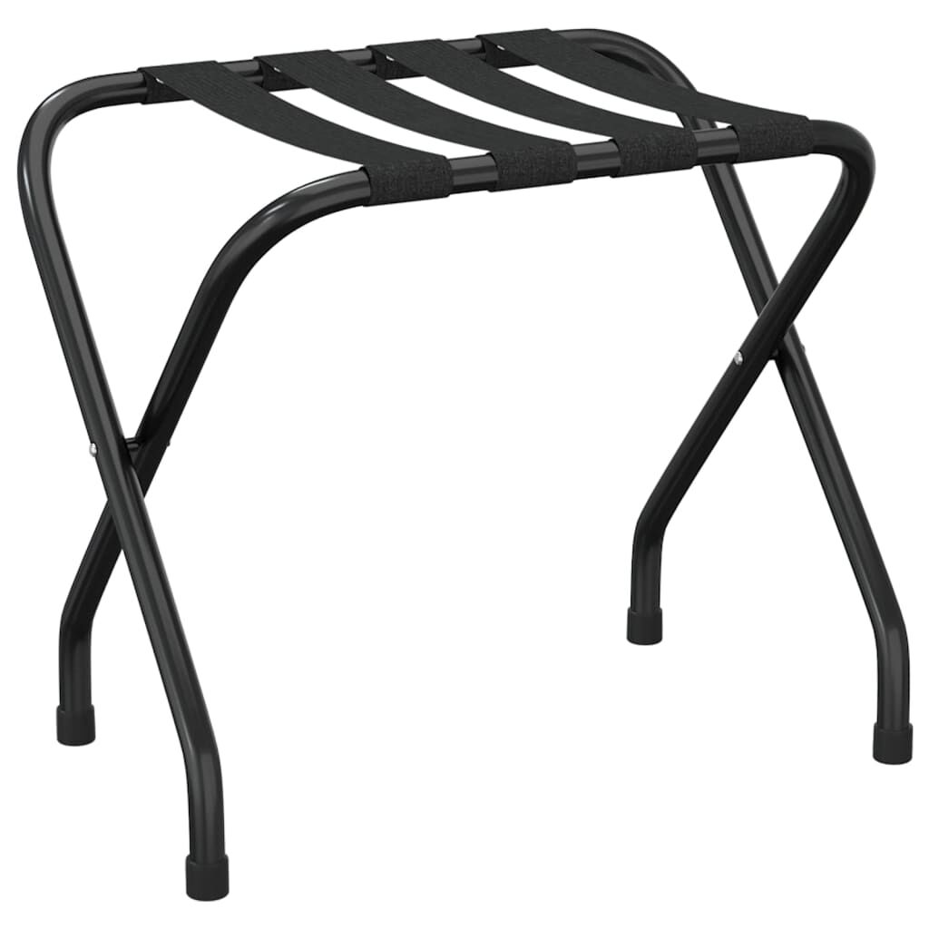 vidaXL Bagagerek 68x38x58 cm bamboe zwart, kofferrek, kofferstandaard, kofferstandaard hout, koffer rek, koffer rek, bagagestandaard