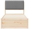 vidaXL Bedframe met Gevoerd Hoofdgedeelte Lichtgrijs 75 x 190 cm