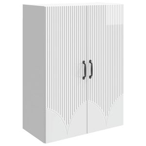 vidaXL Wandkast Hoogglans Wit 66 x 34,5 x 90 cm Bewerkt hout