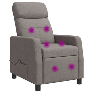 vidaXL Massage Recliner Taupe Stof