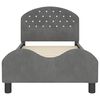vidaXL Bedframe voor kinderen met hoofdbord Donkergrijs 80 x 160 cm