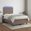 vidaXL Boxspring met matras en LED stof taupe 120x190 cm