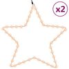 vidaXL Kerstfiguren sterren met 48 LED's 2 st 56 cm warmwit