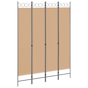 vidaXL 4-panelen roomdivider Beige 160 x 220 cm Stof