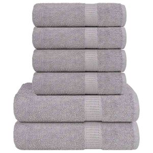 vidaXL 6-delige Handdoekenset FROGN 360 g/m&sup2; grijs
