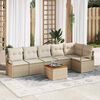 vidaXL Tuin Sofa Set 7 pcs Beige en wit